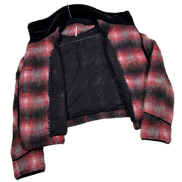 Free People Buffalo Shadow Plaid Wool Moto Military Jacket Small - Picture 9 of 15